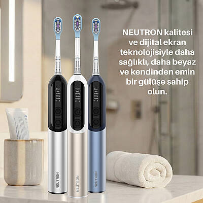 Neutron NTL-TB-12PG Dijital Ekranlı, Şarjlı Sonik Diş Fırçası Gold, 60°C hareketli Başlık - 5